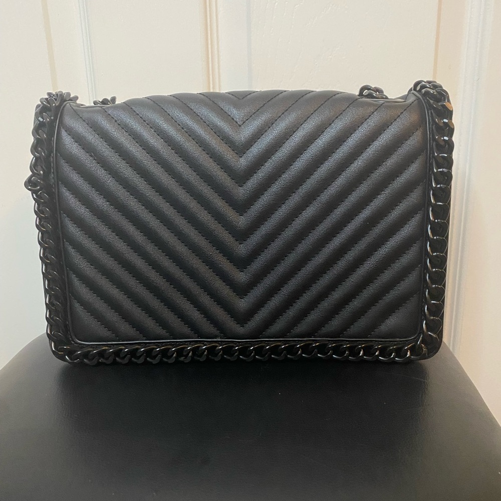 Aldo Black Chevron Chain Shoulder Bag